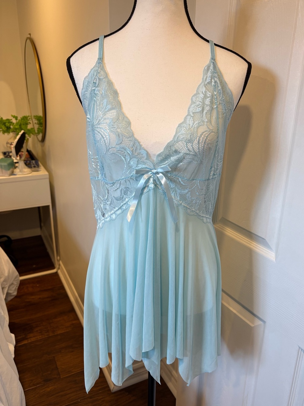 🌷Avidlove Blue Lace Babydoll Chemise Nightie XL Fairycore Y2K 3/$30